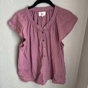Xirena pink striped shirt